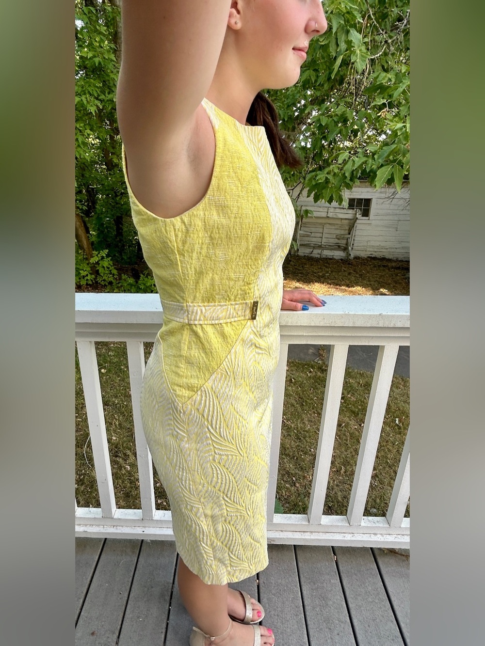 Calvin Klein textured sleeveless sheath dress Size 8 - Picture 6 of 12